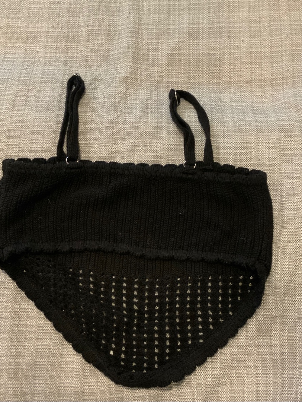 Forever 21 Black Crocheted Knit Crop Top - Picture 3 of 3